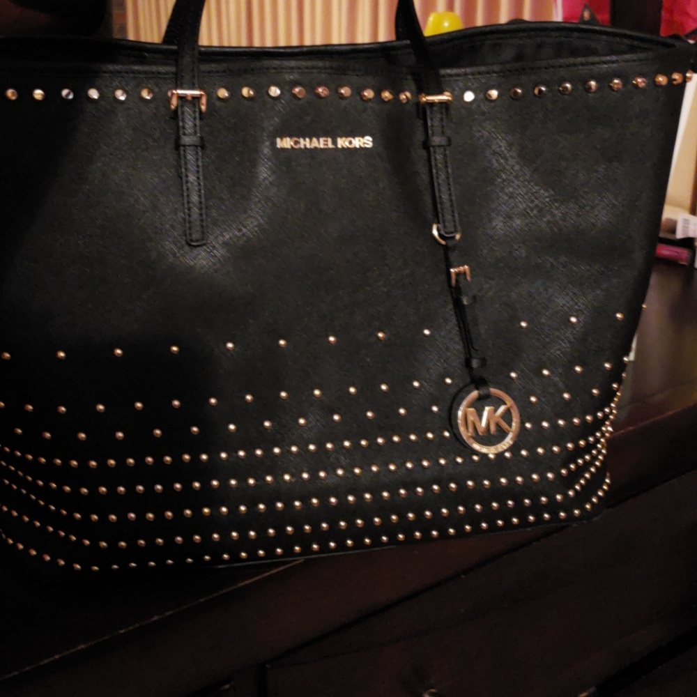 Michael kors studded tote bag